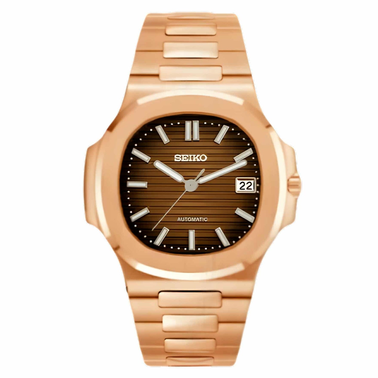 Seiko Mod Nautilus Rose Gold