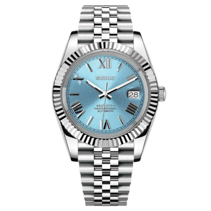 Seiko Mod Datejust Roman Numerals Blue