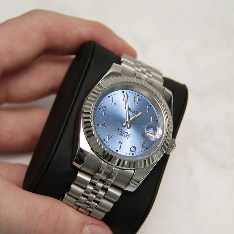 Seiko Mod Datejust Arabic Blue