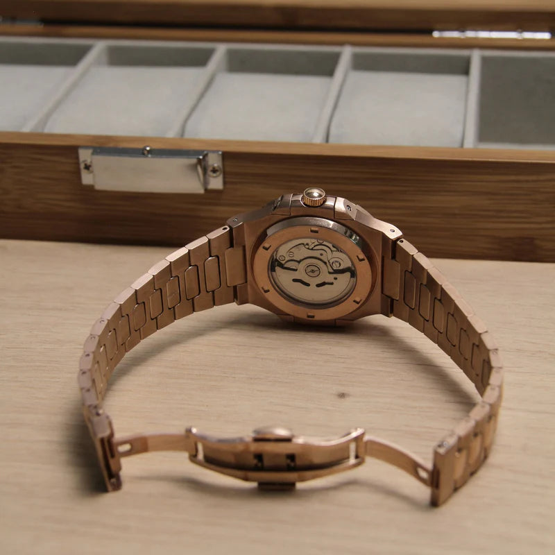 Seiko Mod Nautilus Rose Gold
