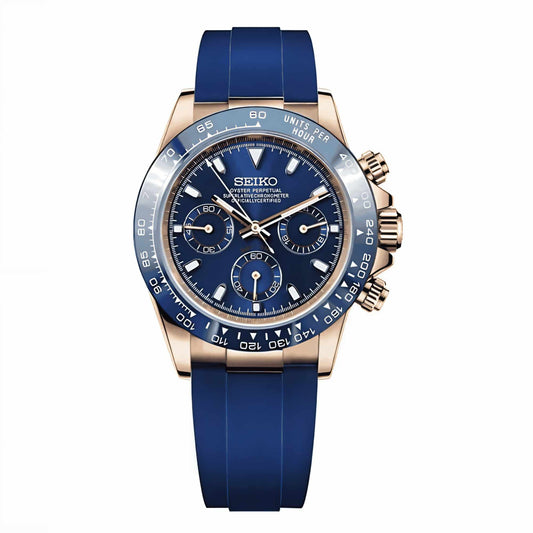 Seiko Mod Daytona Rose Gold Blue