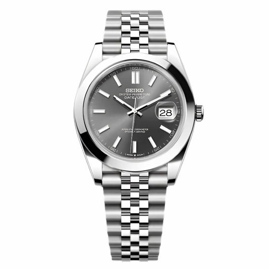 Seiko Mod Datejust Round Gray