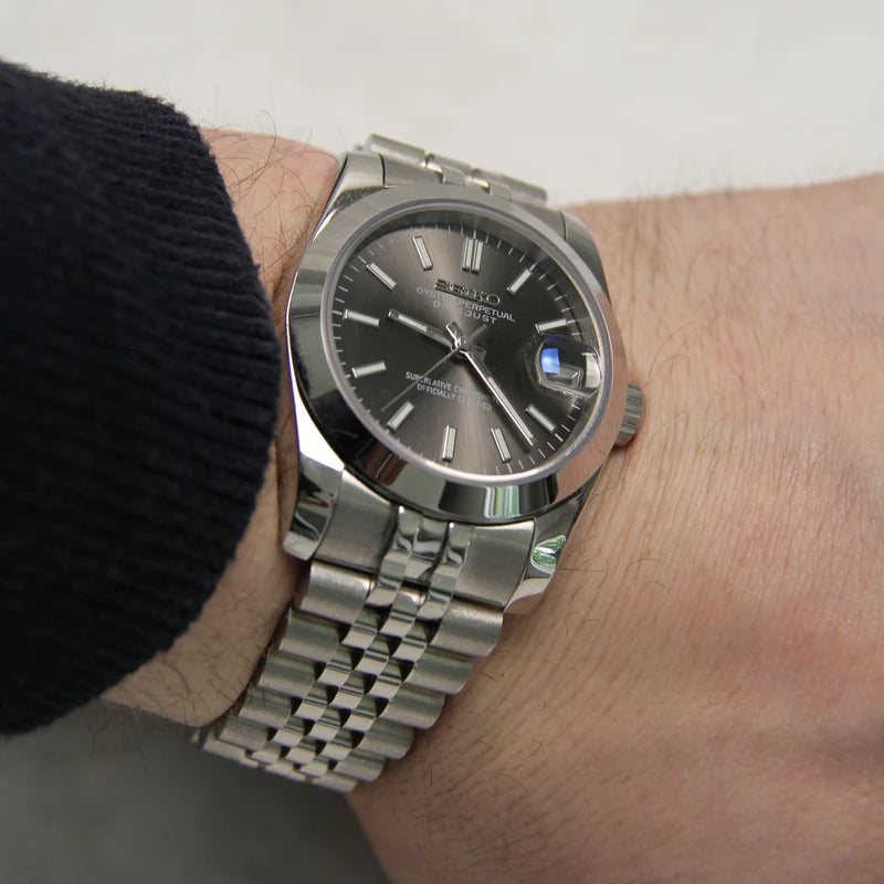 Seiko Mod Datejust Round Gray