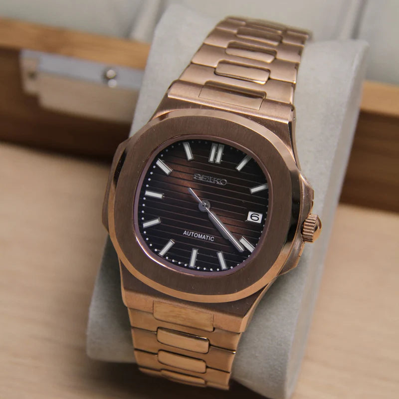 Seiko Mod Nautilus Rose Gold